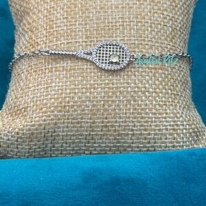 Avalon Tennis Racket Bracelet with Clear Crystal Trim